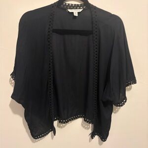 American Eagle Outfitters Black Open-Front Shrug